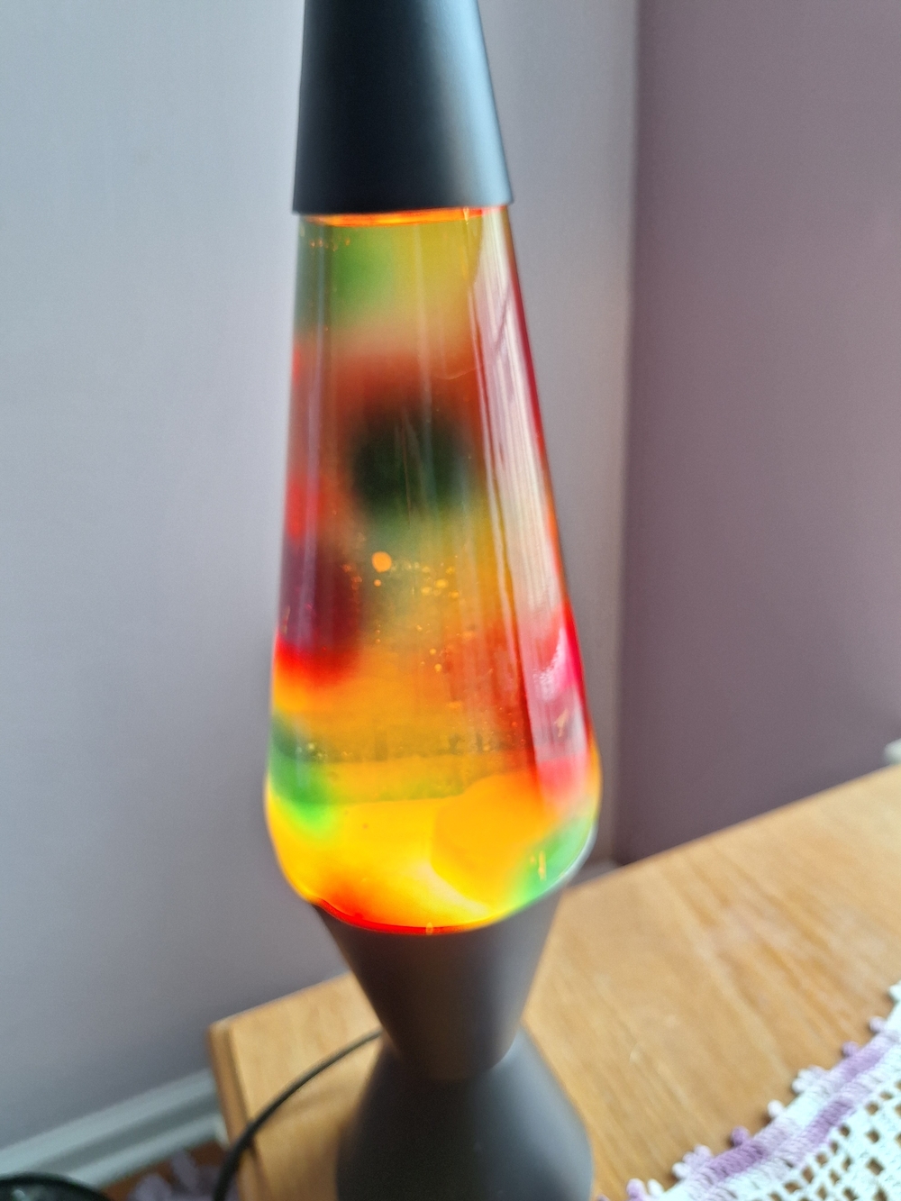 Unique Vintage Multicolor Lava Lamp with Black Base